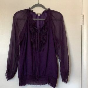 Blue Velvet  100% Silk Blouse